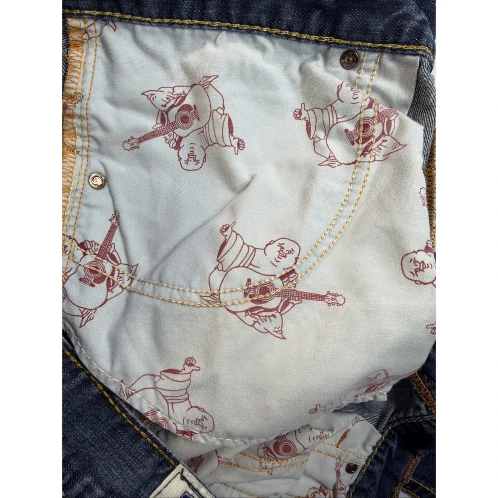 True Religion World Tour Jeans Men's 36x28 Blue Straight USA Made